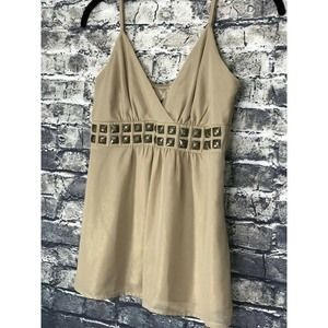EXPRESS Shimmering Gold Beige Halter Camisole XS